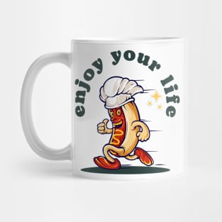 Enjoy Your Life - Retro Funny Hot dog Mug